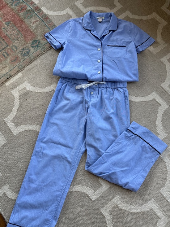 J. Crew Other - J. Crew women’s Blue Pajama Set with Black Piping… perfect for Spring! Clean:)